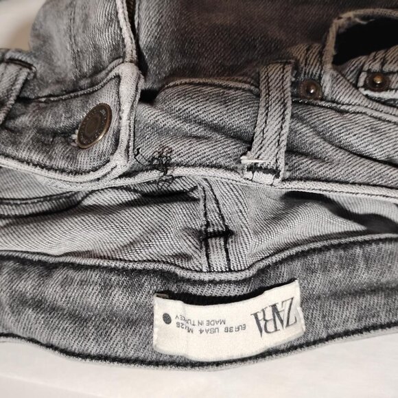 ZARA- USA- 4 Darkens Gray Skinny Frayed - Picture 5 of 7